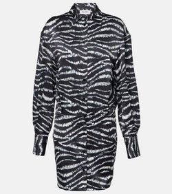 The Attico Silvye zebra-print satin shirt dress