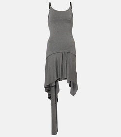 The Attico Asymmetric jersey minidress