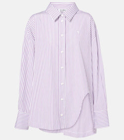 The Attico Diana asymmetric striped cotton shirt