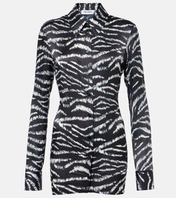 The Attico Zebra-print satin shirt