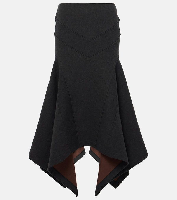 The Attico Asymmetric cotton midi skirt