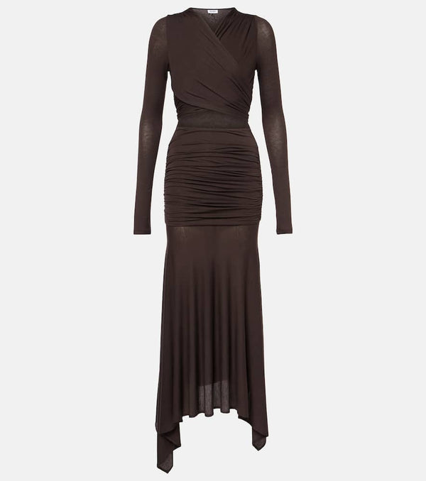 The Attico Sheer embroidered tulle midi dress