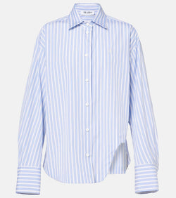 The Attico Eliza asymmetric striped cotton shirt