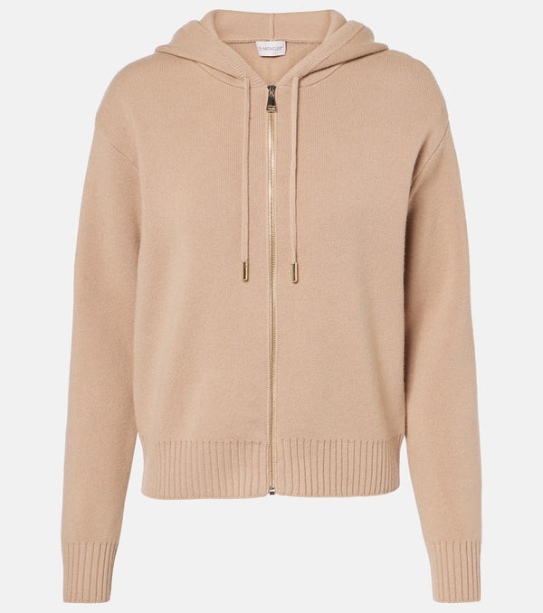 Moncler Zip-up wool and cashmere hoodie