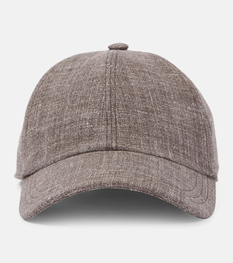 The Row Caspian silk, linen, and wool baseball cap