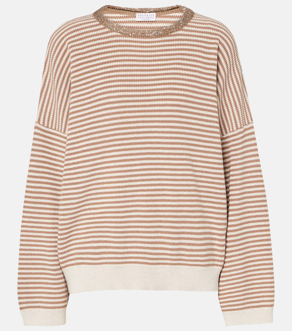 Brunello Cucinelli Monili striped cotton sweater