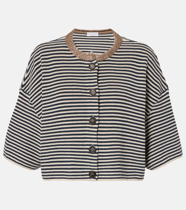 Brunello Cucinelli Monili striped cotton top