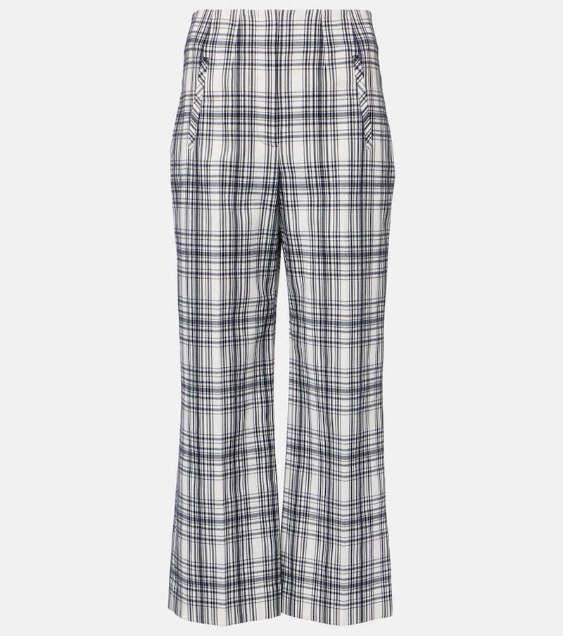 Veronica Beard Dova plaid cotton-blend wide-leg pants