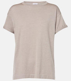 Brunello Cucinelli Knitted cashmere and silk-blend T-shirt