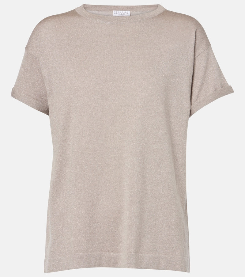 Brunello Cucinelli Knitted cashmere and silk-blend T-shirt