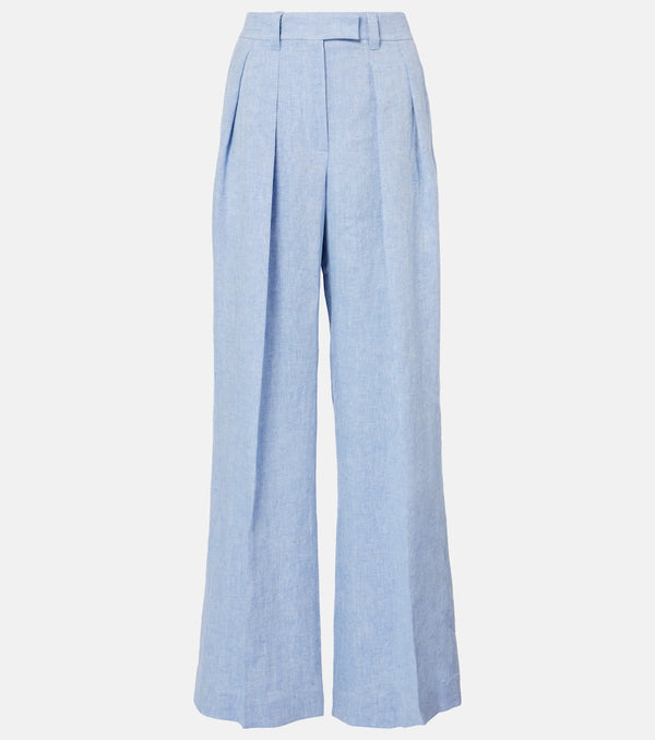 Brunello Cucinelli Linen-blend wide-leg pants