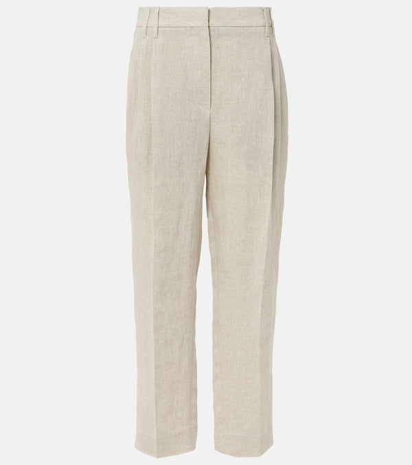 Brunello Cucinelli Linen-blend straight pants