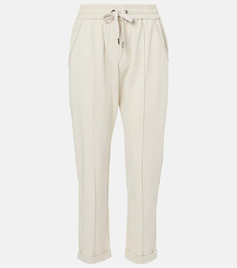 Brunello Cucinelli Cotton jersey cropped sweatpants