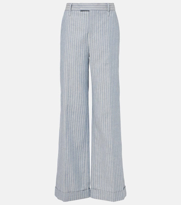 Brunello Cucinelli Linen and cotton-blend wide-leg pants