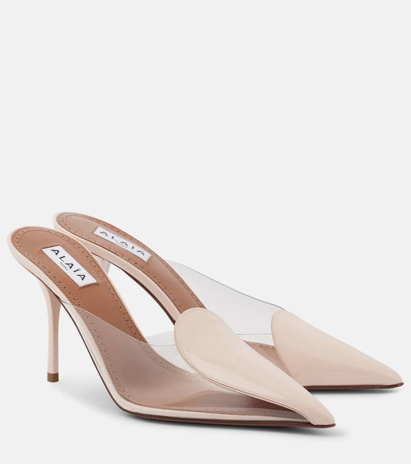 Alaïa 90 PVC and leather mules