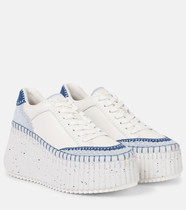 Chloé Name suede wedge sneakers