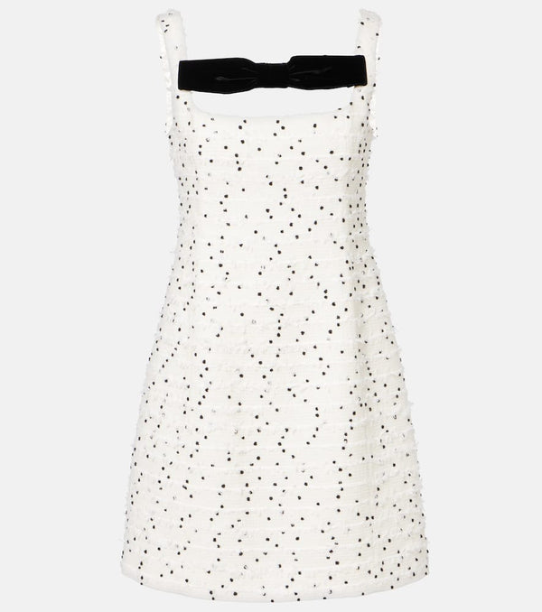 Nina Ricci Polka-dot wool-blend tweed minidress