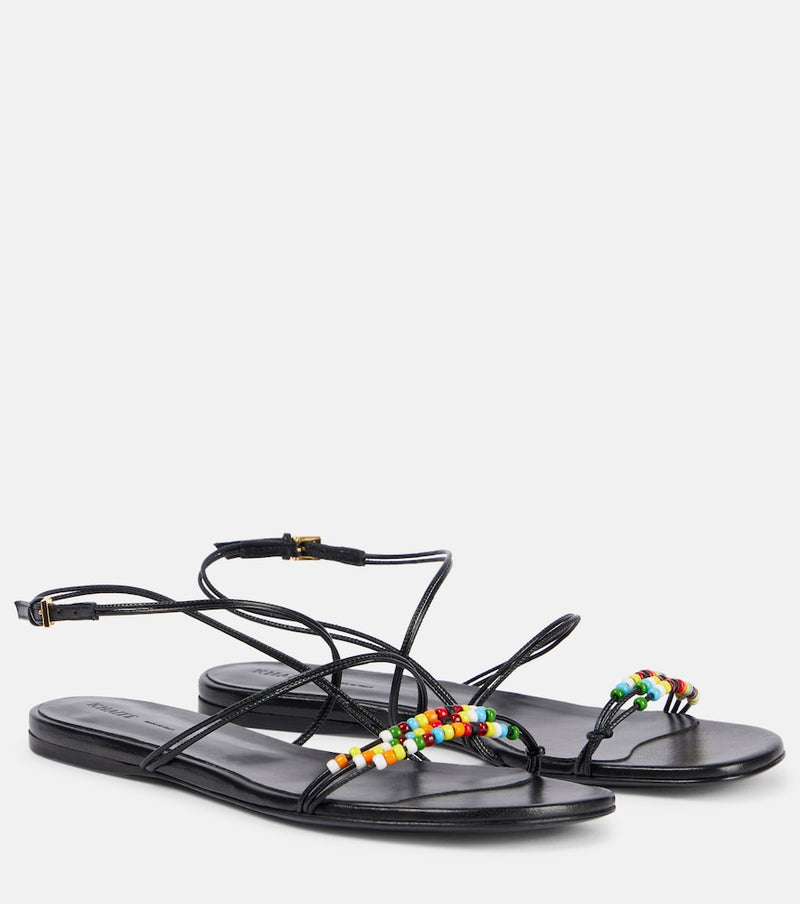 Khaite Loop beaded leather sandals