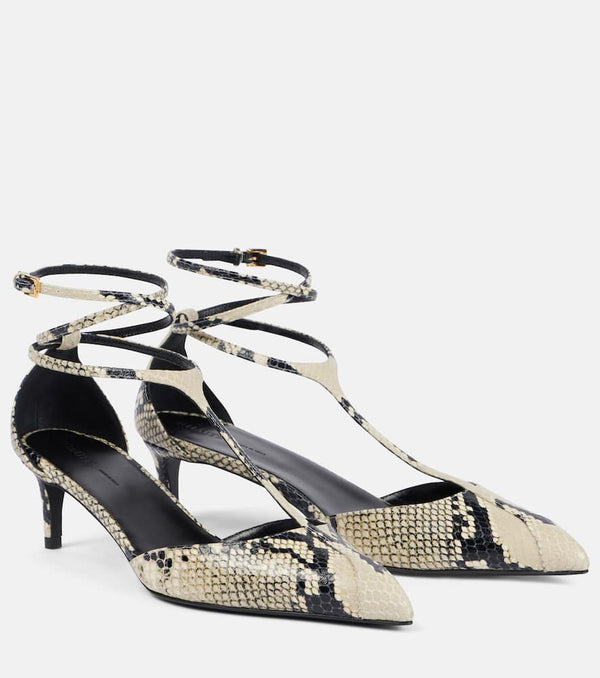 Khaite Mia 45 snake-effect leather pumps