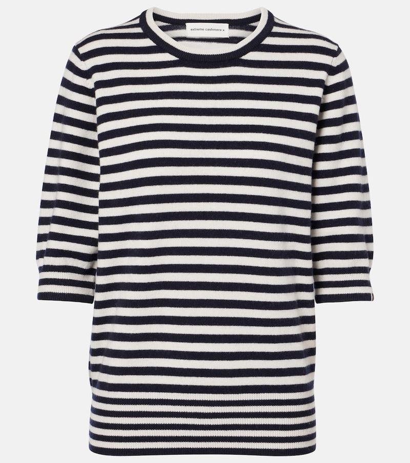 Extreme Cashmere N°63 Well striped cashmere-blend top