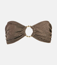 Alexandra Miro Carlotta lame bandeau bikini top