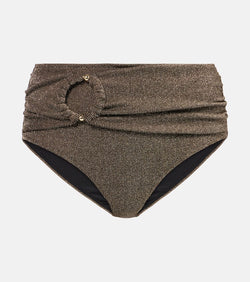 Alexandra Miro Dorit high-rise lamé bikini bottoms