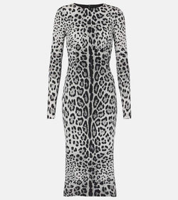 Dolce & Gabbana Leopard-print silk-blend midi dress