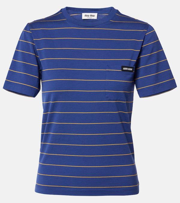 Miu Miu Striped cotton jersey T-shirt