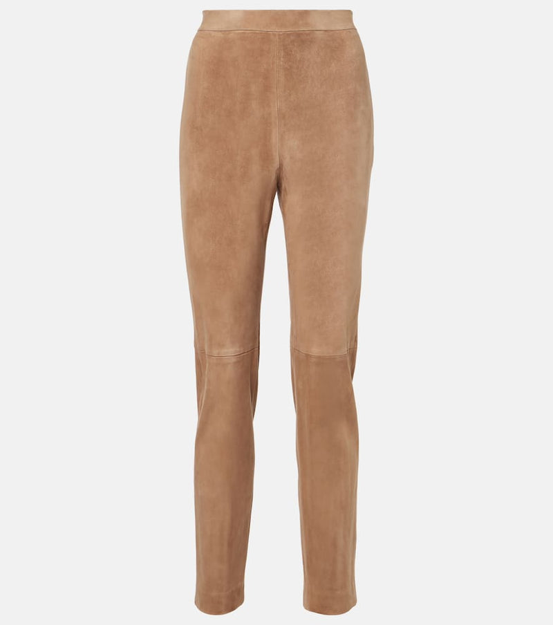 S Max Mara Amleto suede slim pants