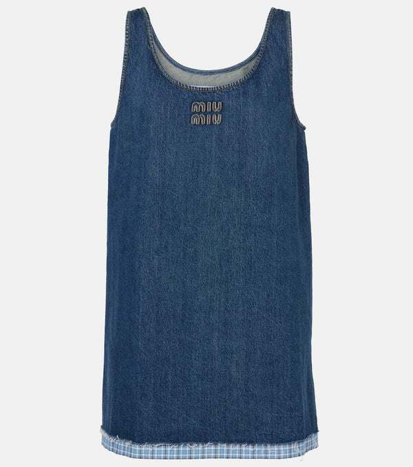 Miu Miu Logo denim minidress