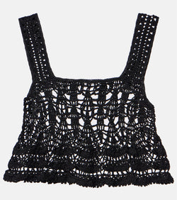 Anna Kosturova Cotillion crochet cotton crop top