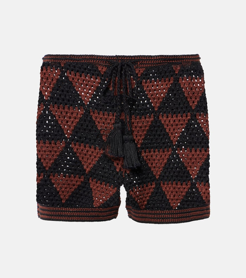 Anna Kosturova Malia crochet high-rise cotton shorts