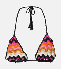 Anna Kosturova Striped cotton bikini top