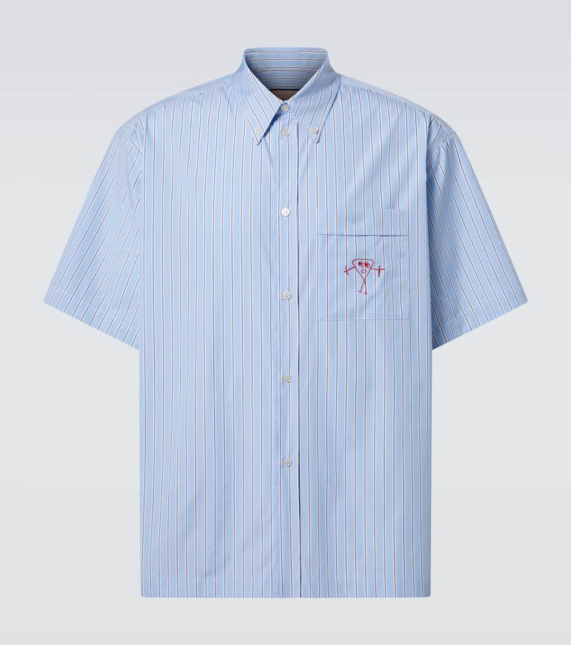 Plan C Striped cotton ooplin shirt