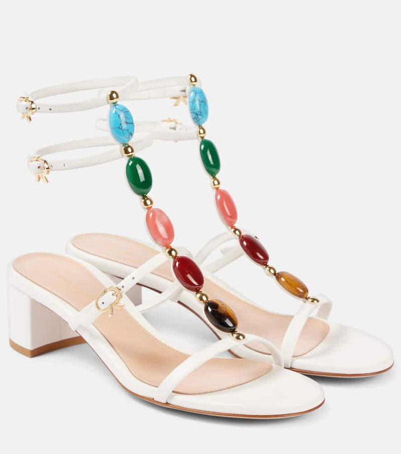 Gianvito Rossi 45 embellished leather sandals