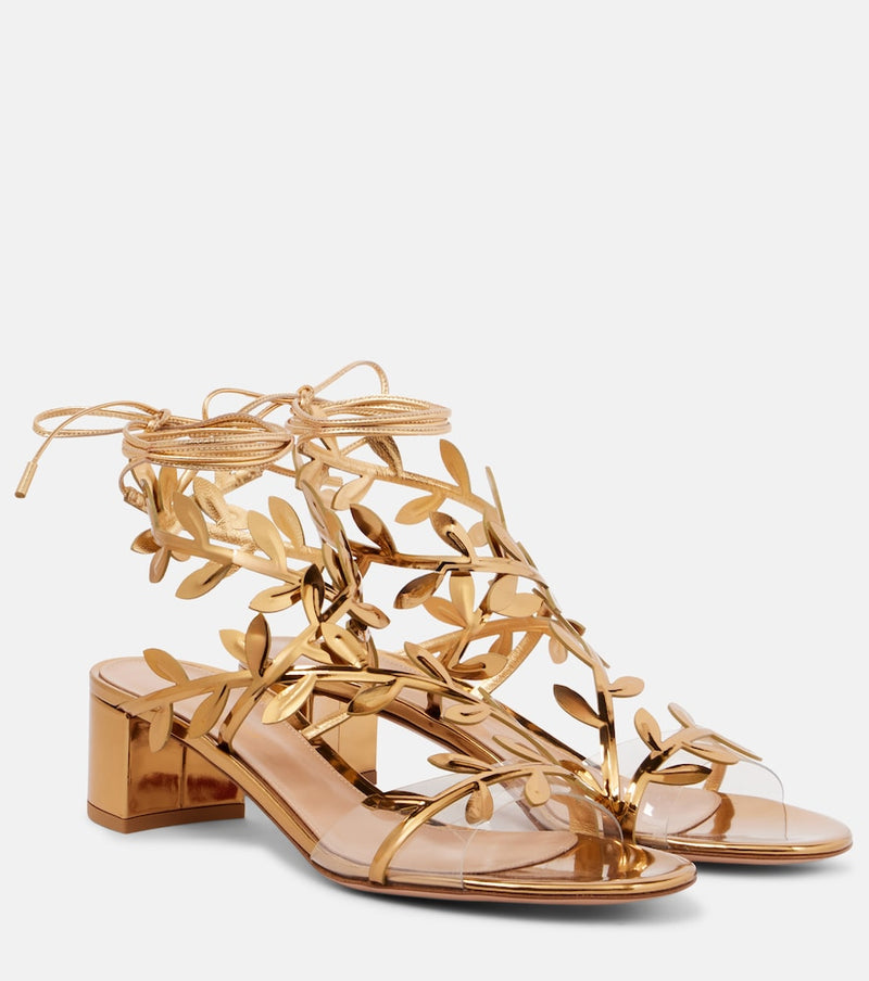 Gianvito Rossi Flavia mirrored leather sandals