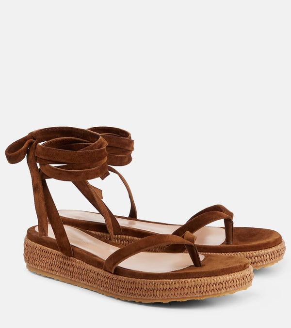 Gianvito Rossi Espa suede platform thong sandals