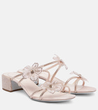 Rene Caovilla 40 crystal-embellished satin sandals