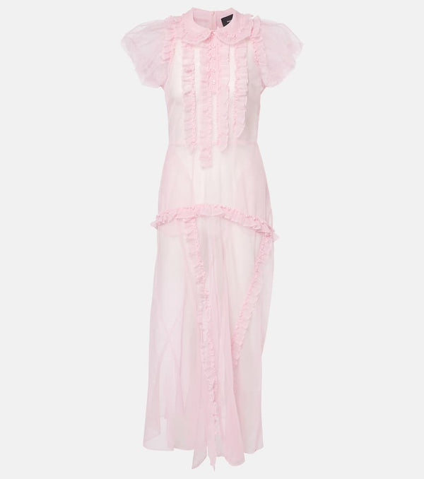 Simone Rocha Ruffled sheer tulle midi dress