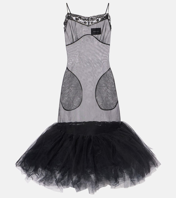 Simone Rocha Tulle-trimmed slip dress