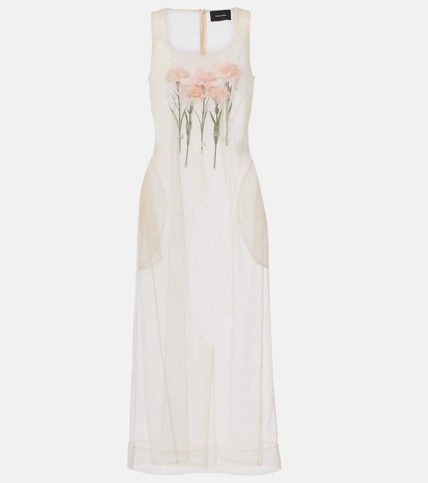 Simone Rocha Floral-appliqué tulle midi dress