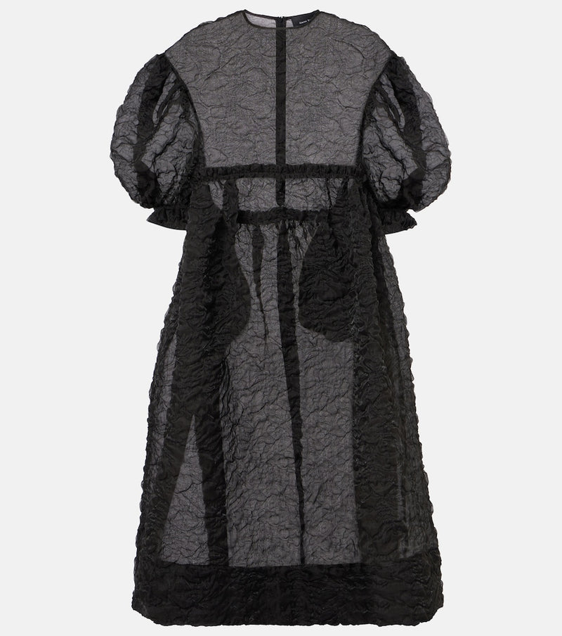 Simone Rocha Gathered puff-sleeve midi dress