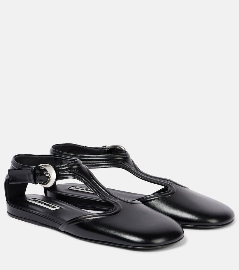 Jil Sander Leather Mary Jane flats