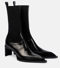 Jil Sander Leather Ankle Boots Black