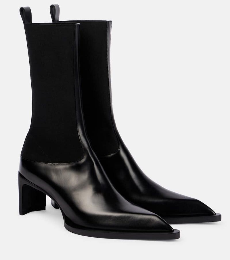Jil Sander Leather Ankle Boots Black