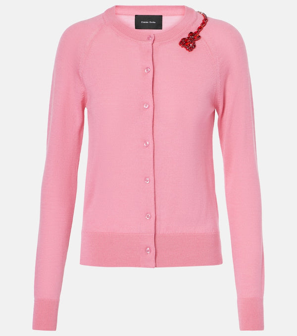 Simone Rocha Embellished wool and silk cardigan