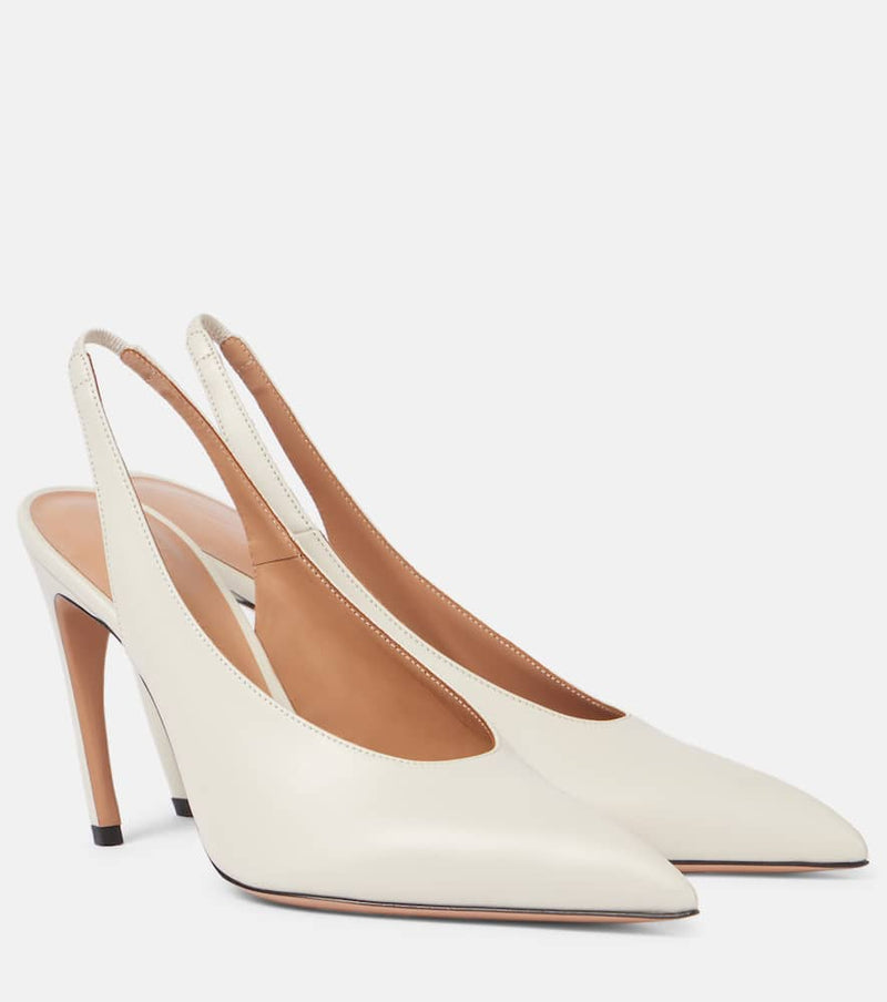 The Attico Viper 95 leather slingback pumps