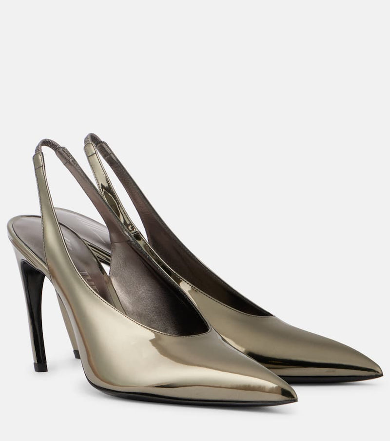 The Attico Viper 95 PU slingback pumps