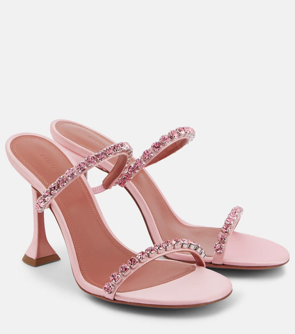 Amina Muaddi Gigi 95 embellished satin sandals