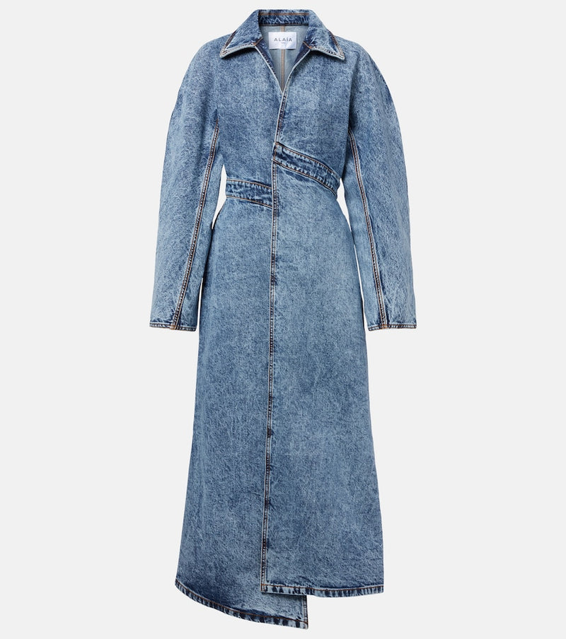 Alaia Asymmetric denim coat